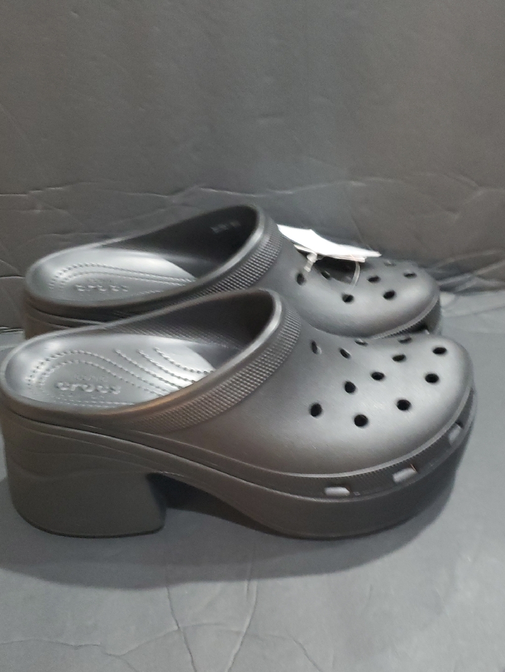 Crocs men's black Siren platform heeled clogs size 11 brand new‎